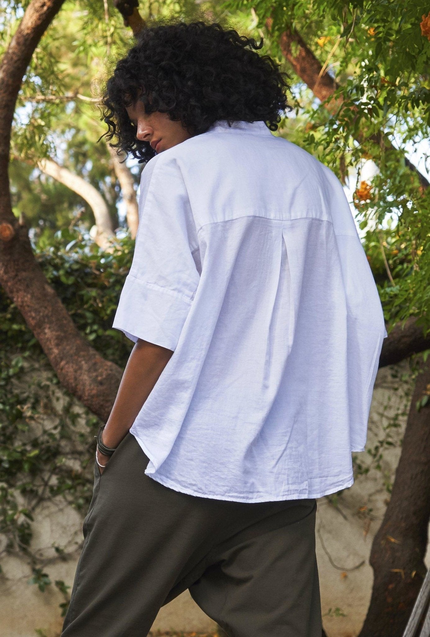 White Cotton Easy Shirt - ocean+main