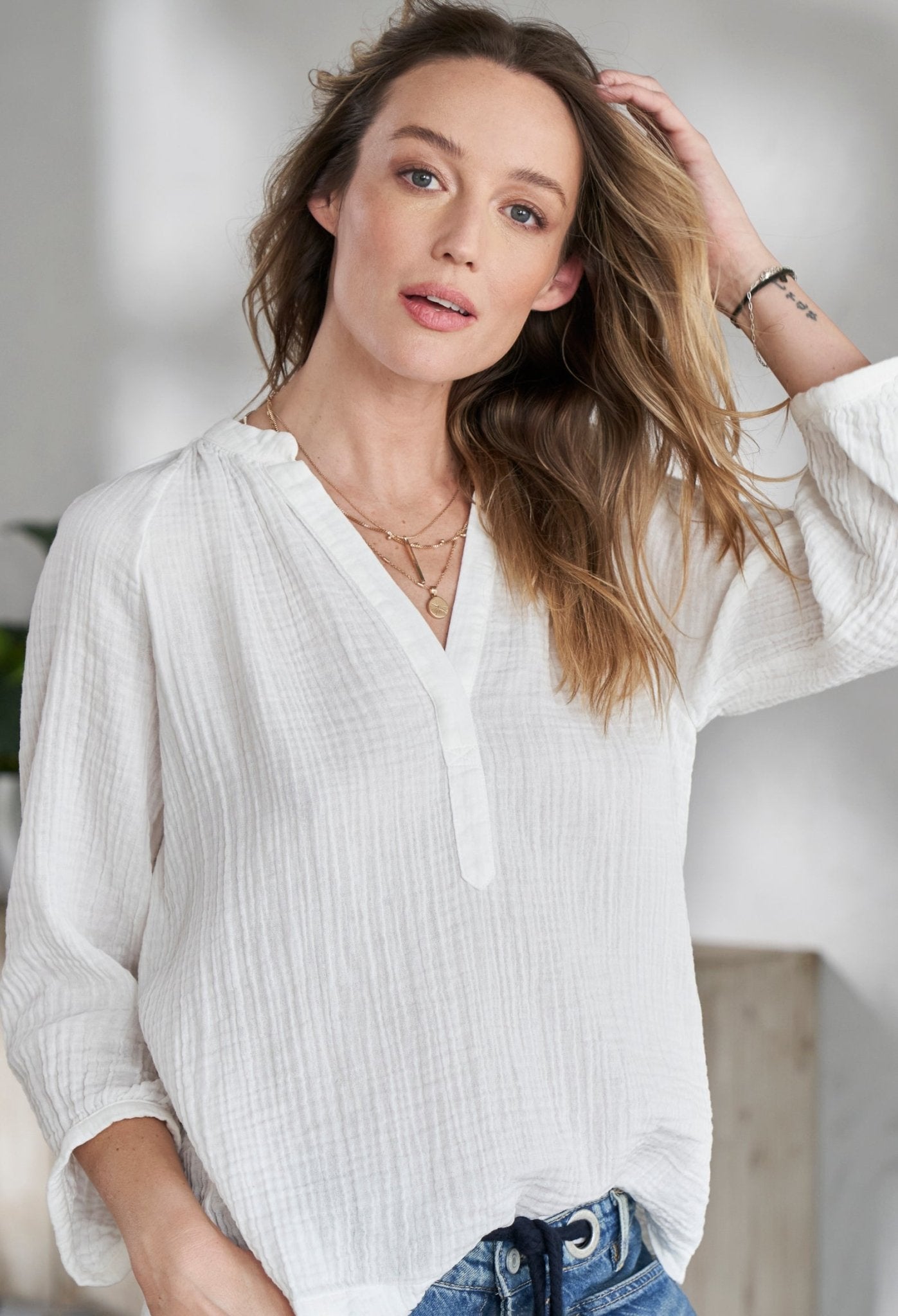 White Gauze Top - ocean+main