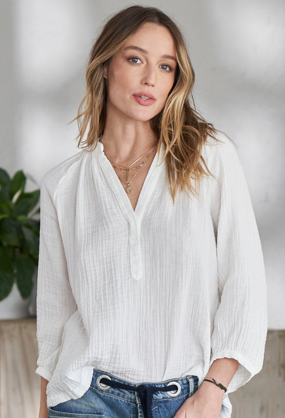 Off-The-Shoulder Gauze Top